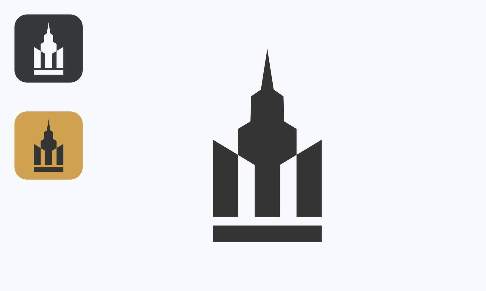 Modern M Letter Building Logo Design Minimalist Architecture Icon vector