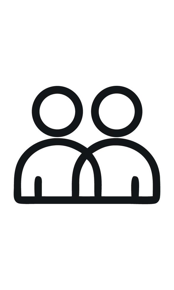 Minimalist icon of two people connected, symbolizing teamwork and collaboration vector