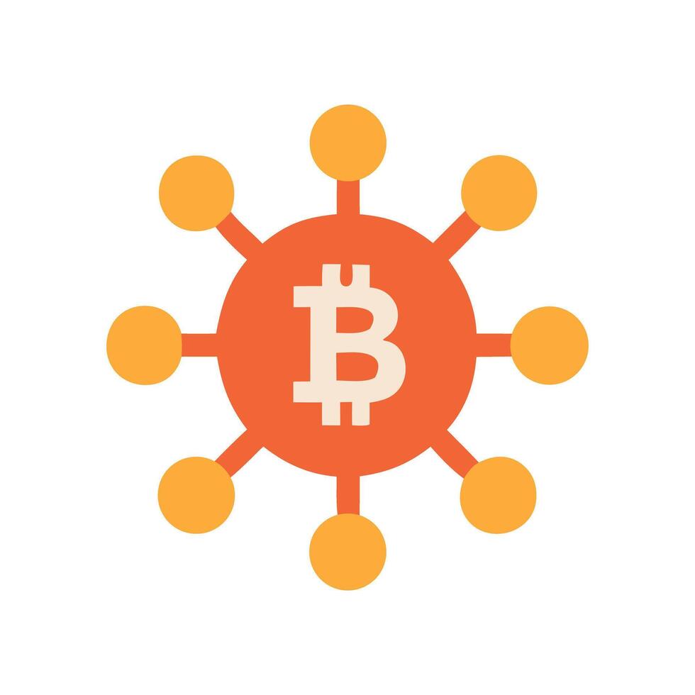 Bitcoin network connection, cryptocurrency decentralized technology innovative banking future vector