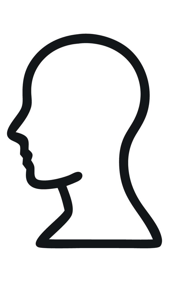 Minimalist head profile illustration, outline design for personal identity vector