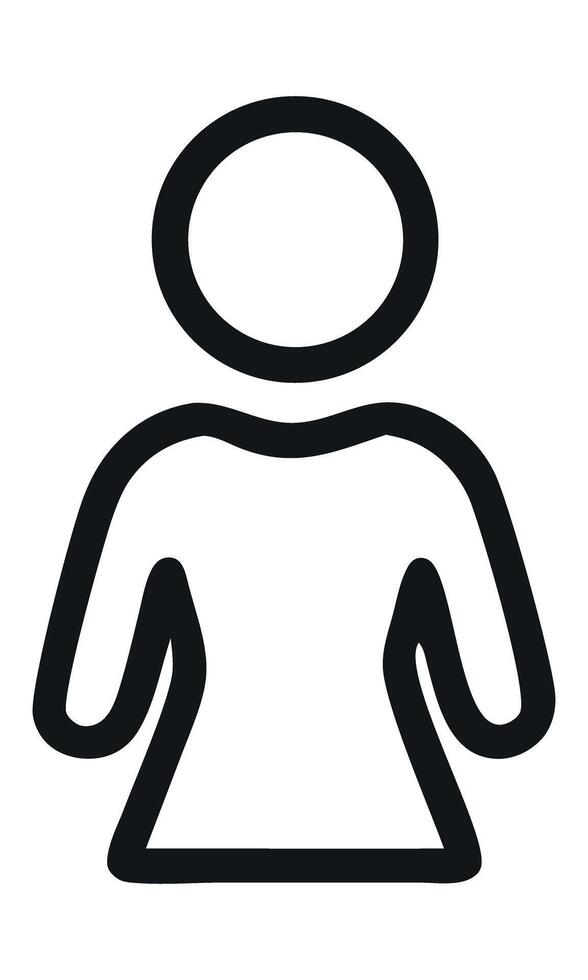 Simple minimalist woman icon, representing people, user interface and avatars vector