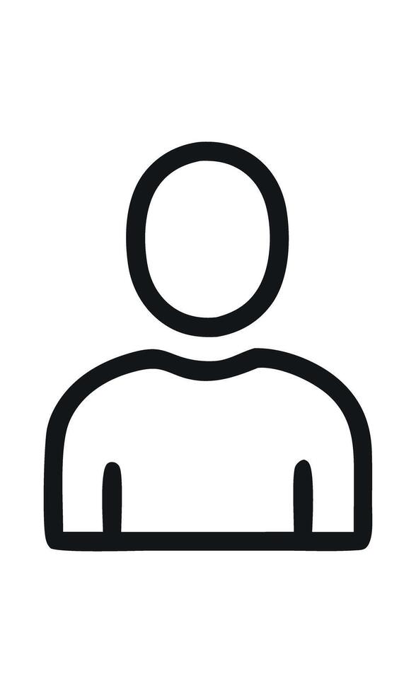 Simple person icon illustration representing user profile or contact vector