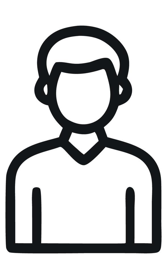 Simple Line Art Illustration of a Person Icon Depicting User or Profile Identity vector
