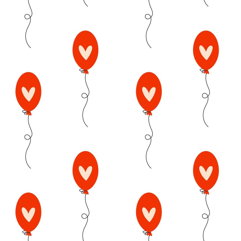 Red Balloons featuring a Charming Hearts Pattern, Perfect for Various Celebrations and Events vector