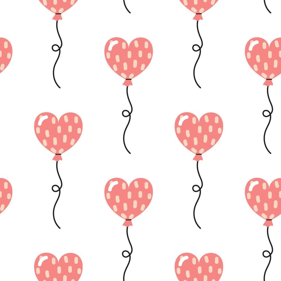 Heart-shaped balloons in a playful pattern create a festive atmosphere for celebrations and events vector