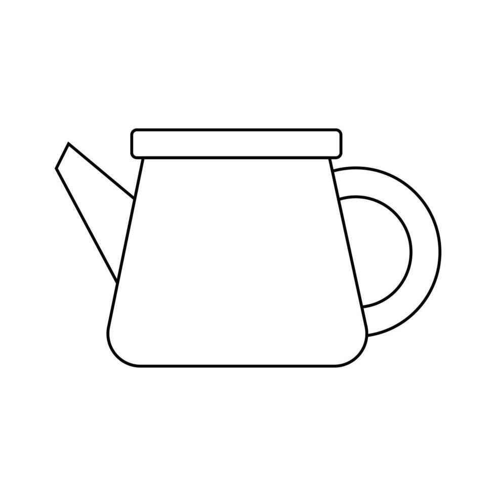 Simple outline of a teapot with a spout and handle perfect for line art lovers vector