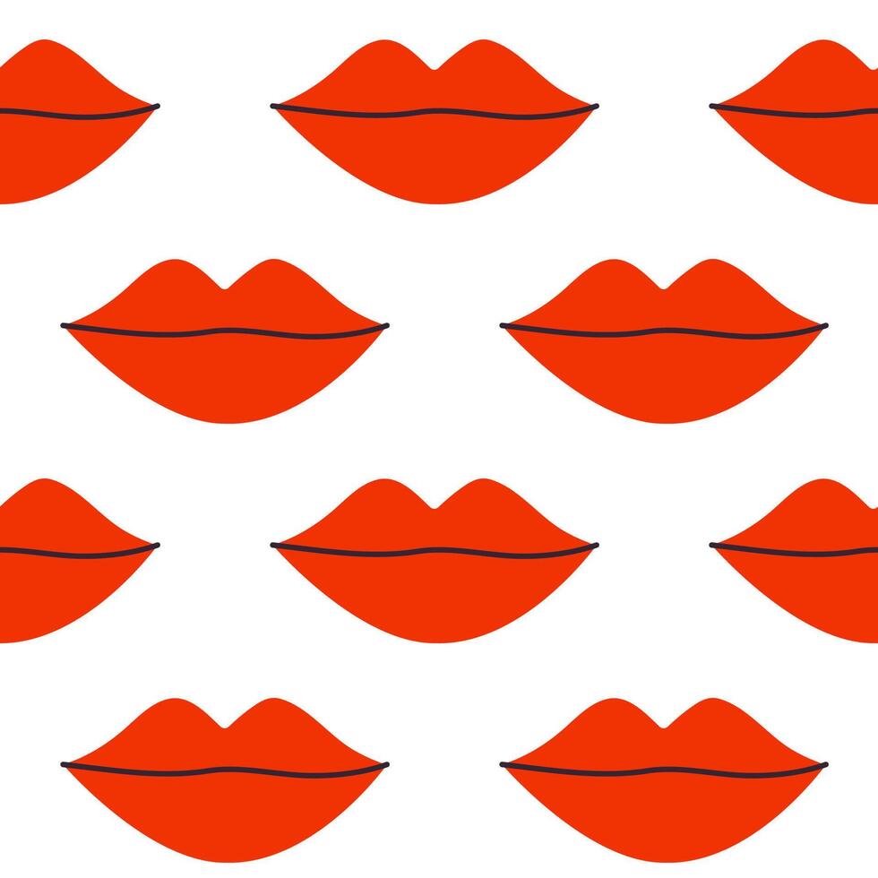 This is a Stylish Red Lips Pattern that is ideal for Fashion and Beauty Design projects vector
