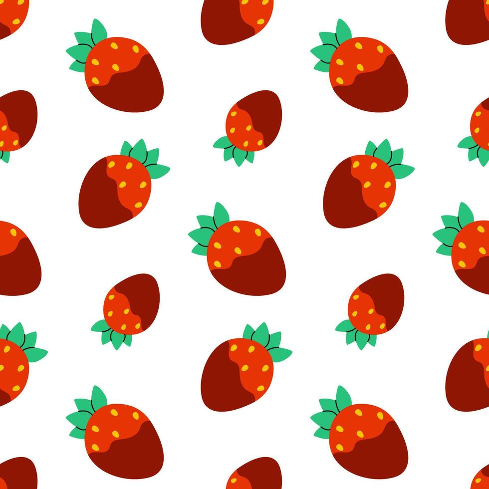 Adorable and Cute Strawberry Pattern Perfect for Fun and Creative Designs in Various Projects vector