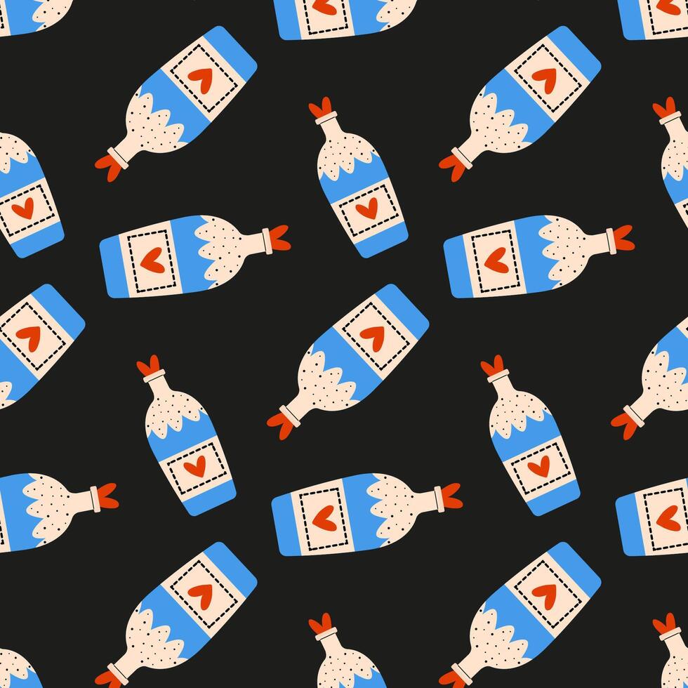 A vibrant and colorful pattern featuring chicken sauce bottles adds charm and creativity vector