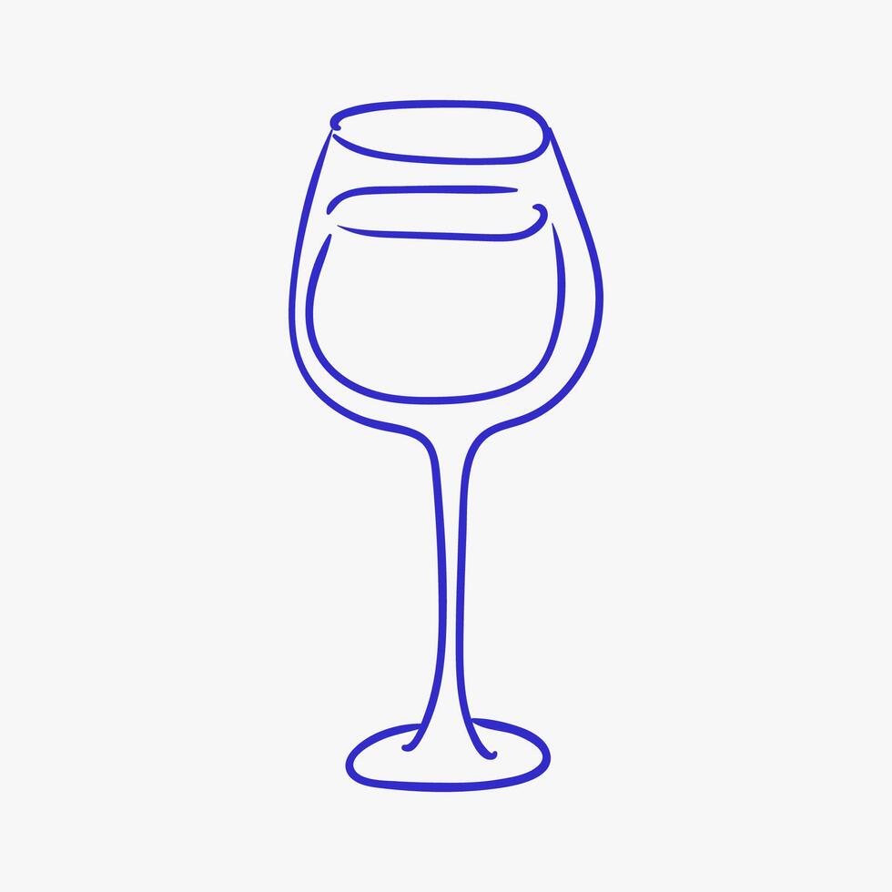 Outline of a glass filled with liquid on a blank background representing minimalistic art inspired by drinkware vector