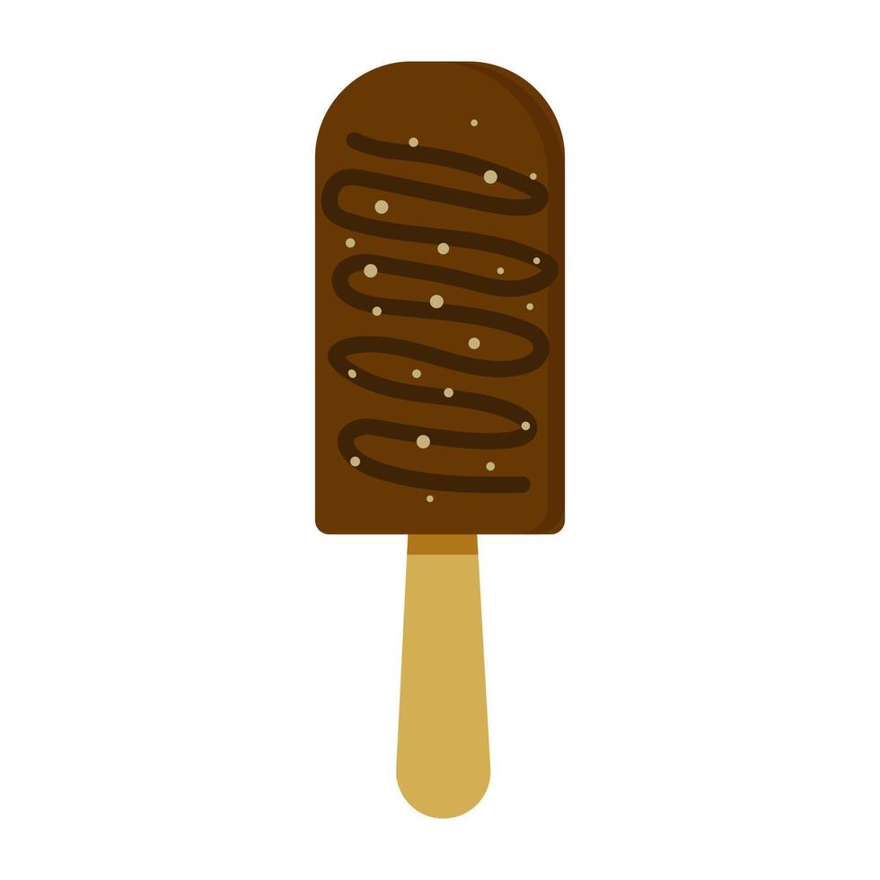 Enjoying a delicious chocolate ice cream bar on a sunny day while relaxing outdoors vector
