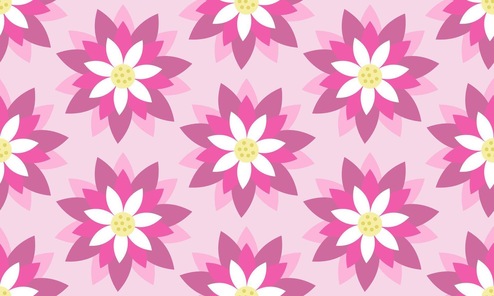 a seamless pattern composed of geometric pink flower with pink background , design for fabric or various pattern printing works. vector