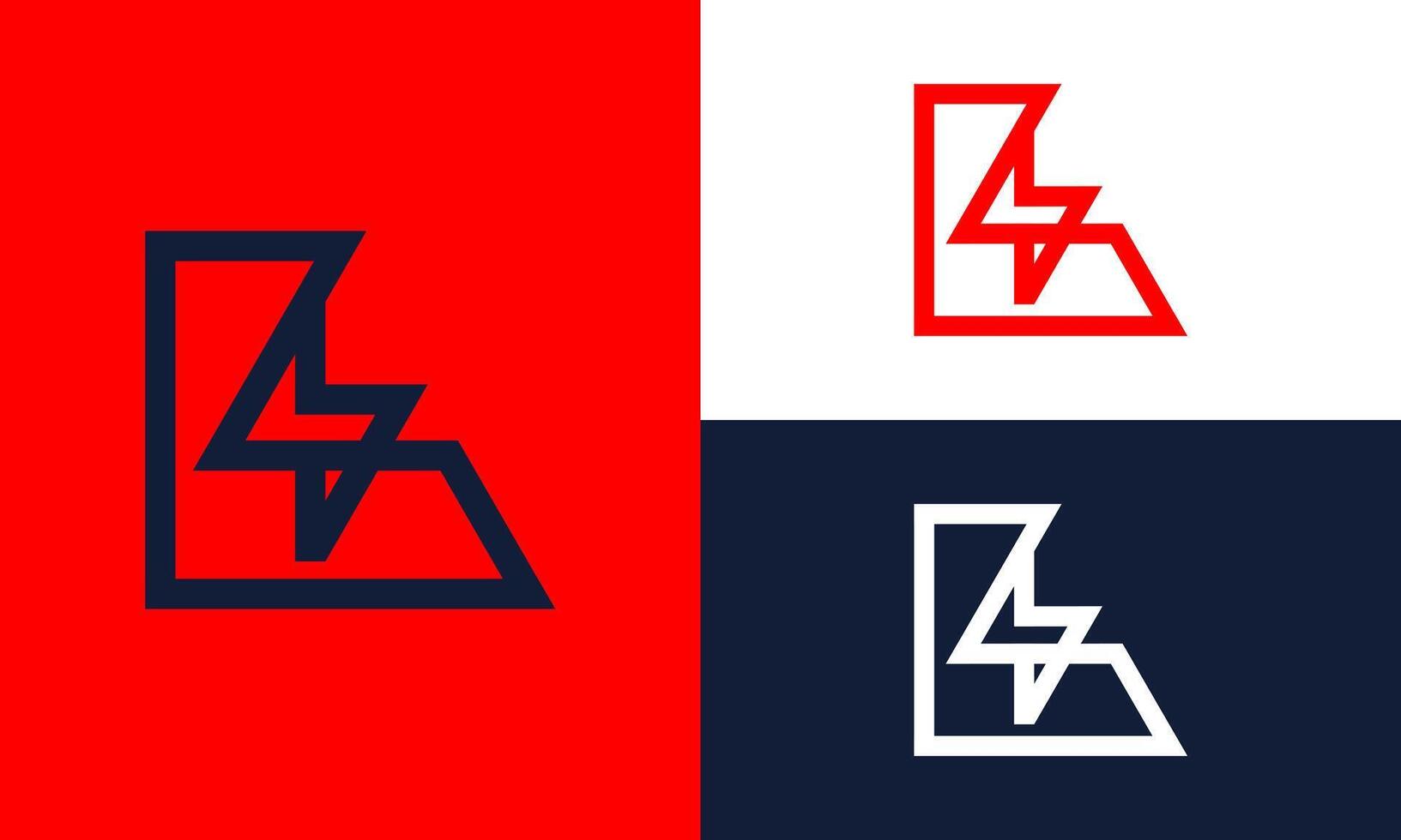 L logo with lightning symbol. vector