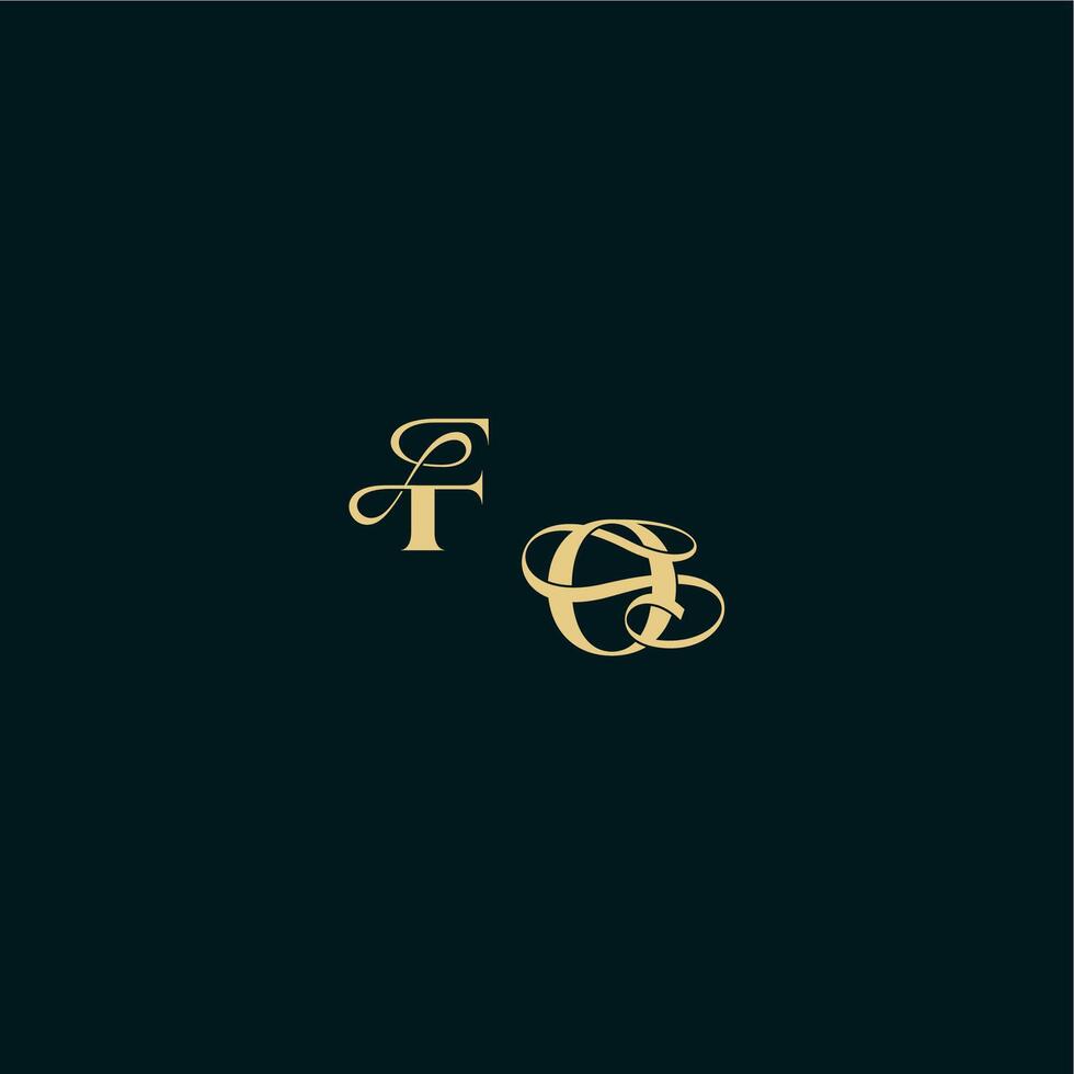 wedding logo initial FO elegant and curvy style monogram bold concept design letter vector