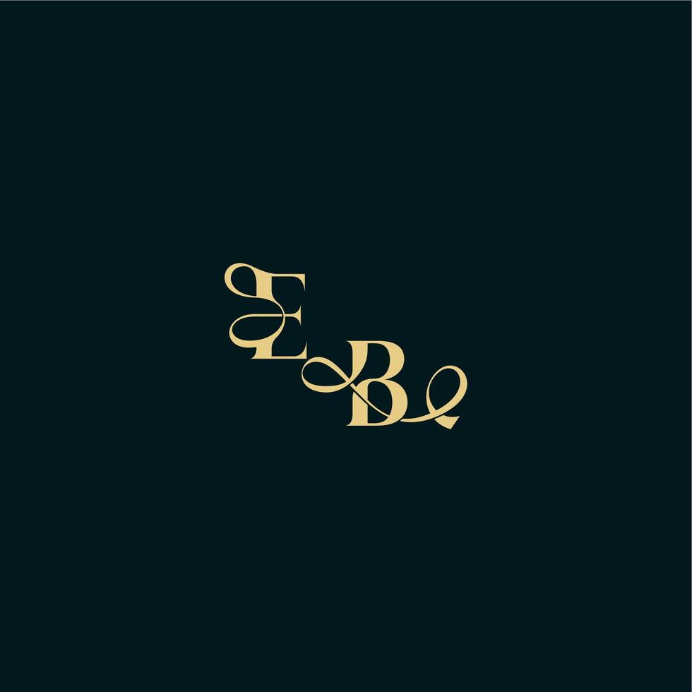 wedding logo initial EB elegant and curvy style monogram bold concept design letter vector