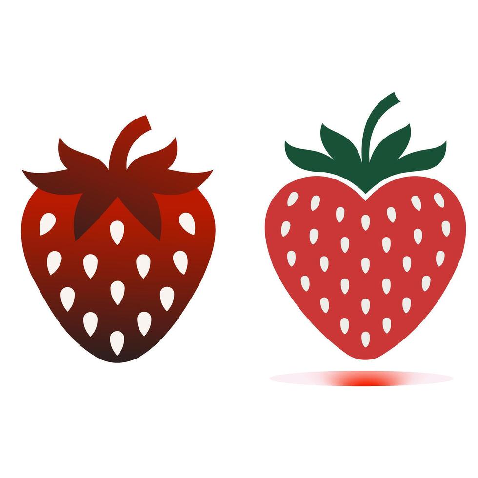 Red ripe and juicy strawberry illustration on a clean white background vector