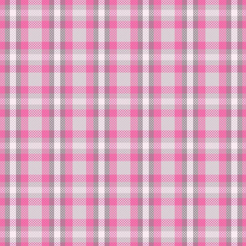 A pink and white checkered fabric background vector