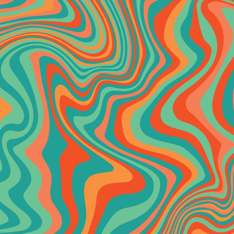 A colorful psychedelic background with wavy lines vector