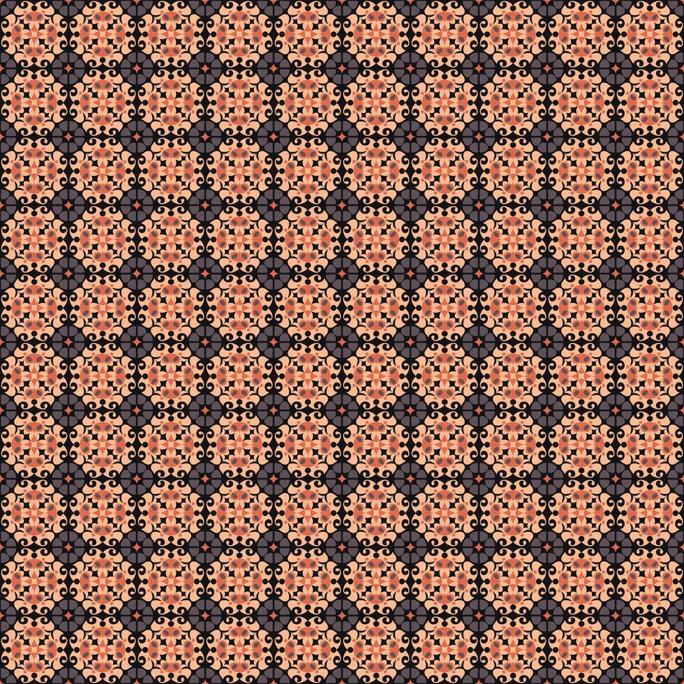 A pattern with orange and black flowers on it vector