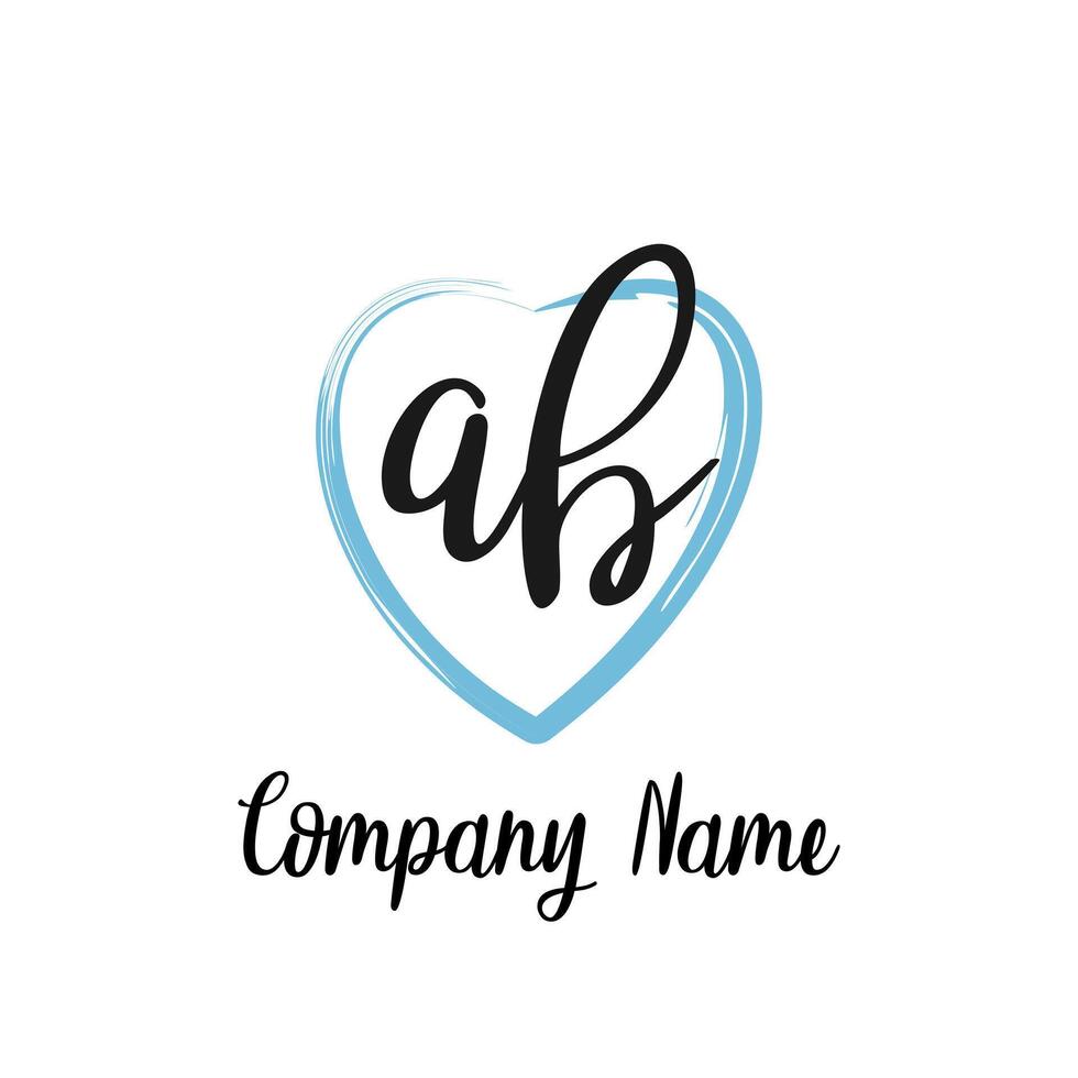 Stylish Handwriting Initial Logo Templates, AB Monogram Designs vector