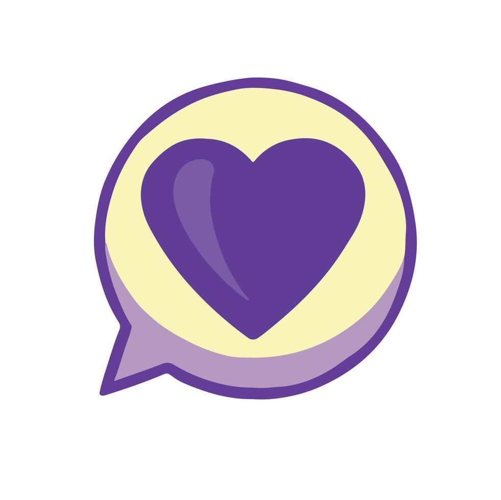 Symbol of thought about love, recognition of sympathy, approval, heart, color vector