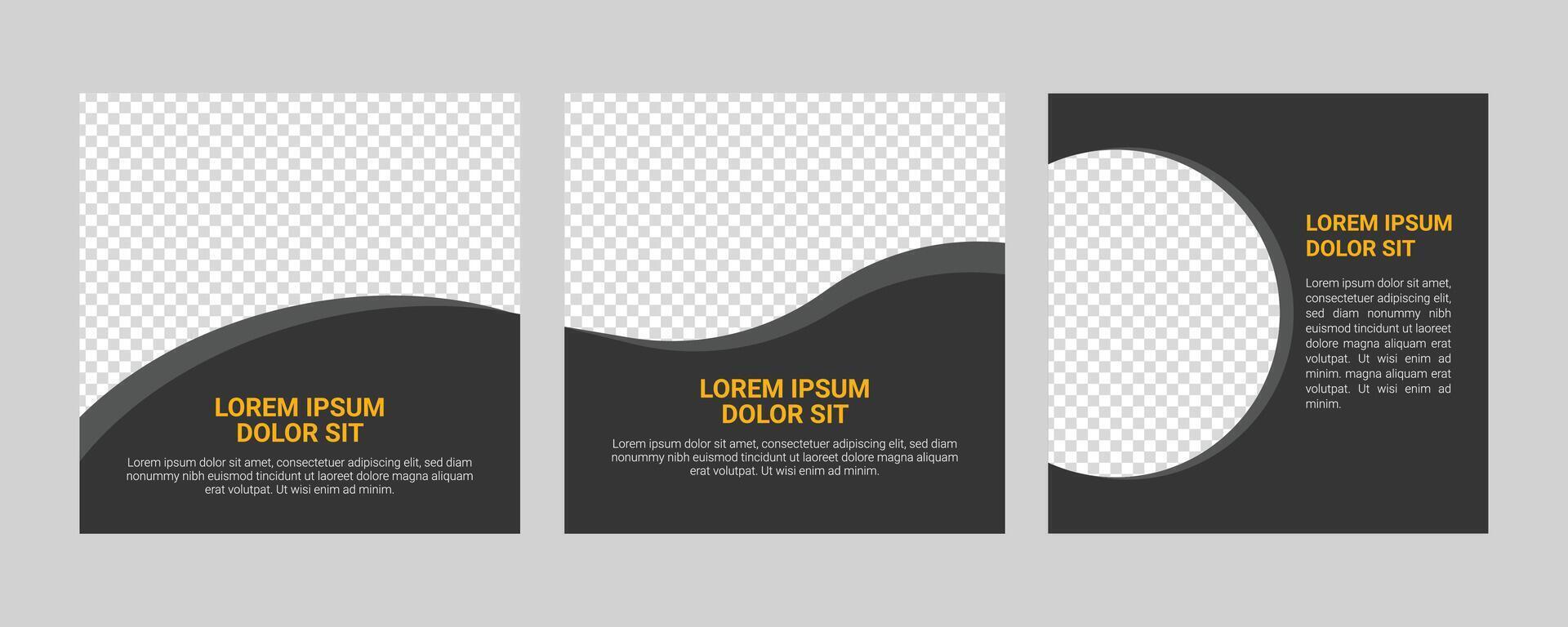 Editable minimal square banner templates for modern social media posts and web ads. Vector-based, photo-friendly, and fully customizable. Clean and ready vector