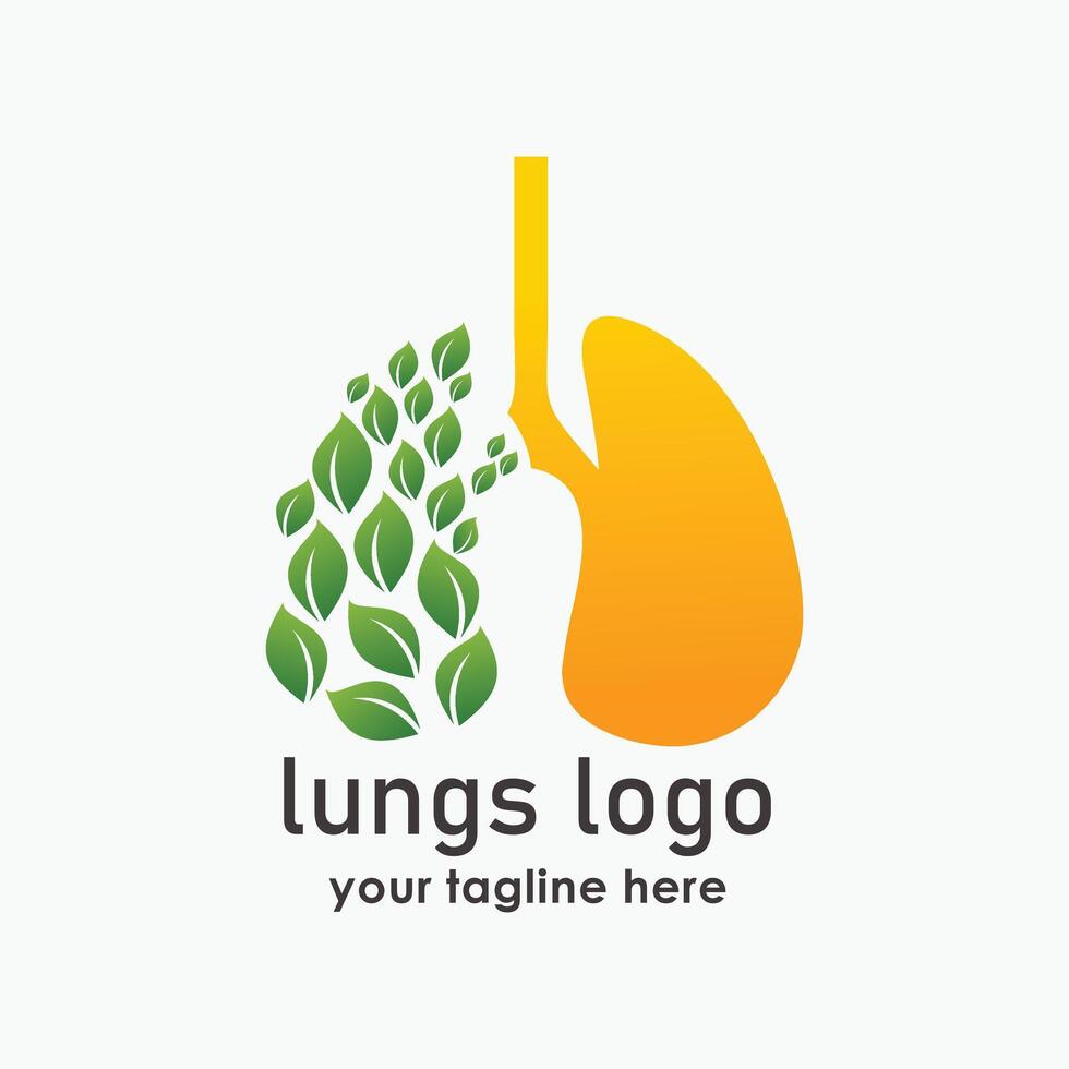 Lungs Leaf logo design template combination, Eco Lungs icon logo template, Nature Lungs Logo vector
