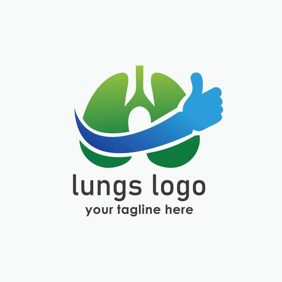 lungs care logo design template, lungs healthy logos, health design concept vector
