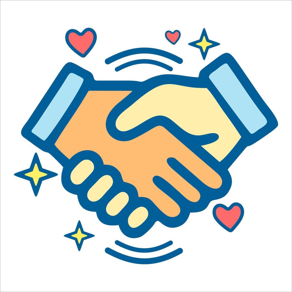 shake hands of Friendship and Positivity ,Colorful Illustration of Connection vector