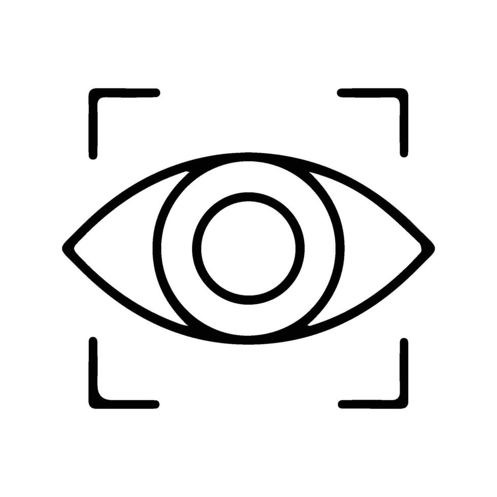 Eyeball Illustration With Scan Sign. vector