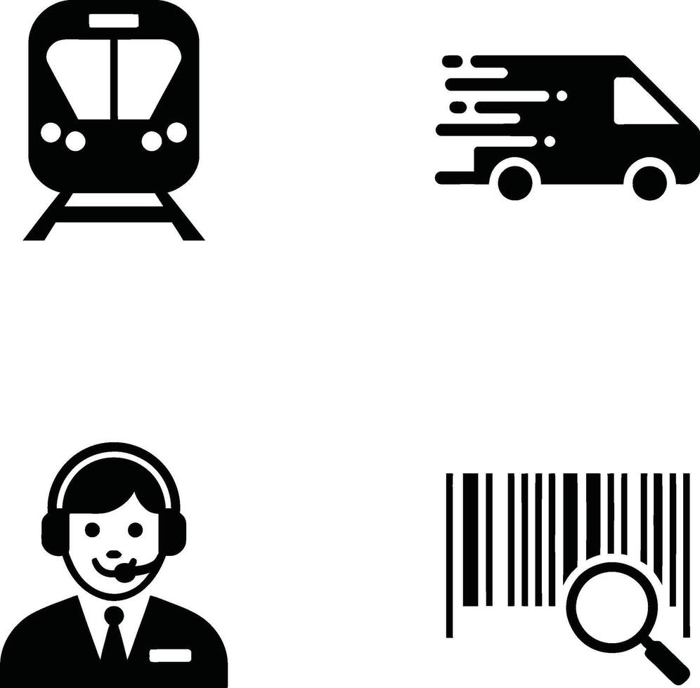 Logistics and Delivery Solid Icons vector