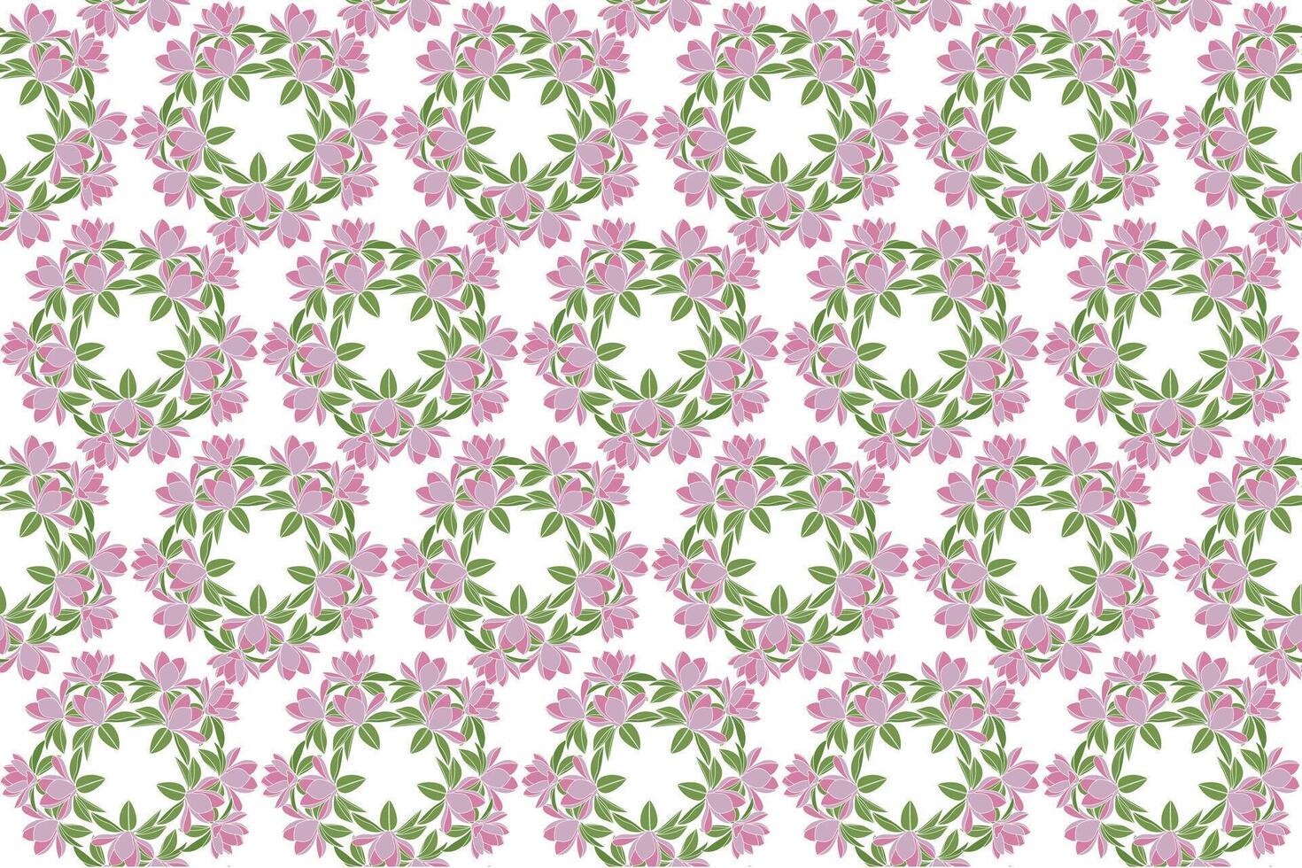 Pattern of magnolia flower with leaf on white background. vector