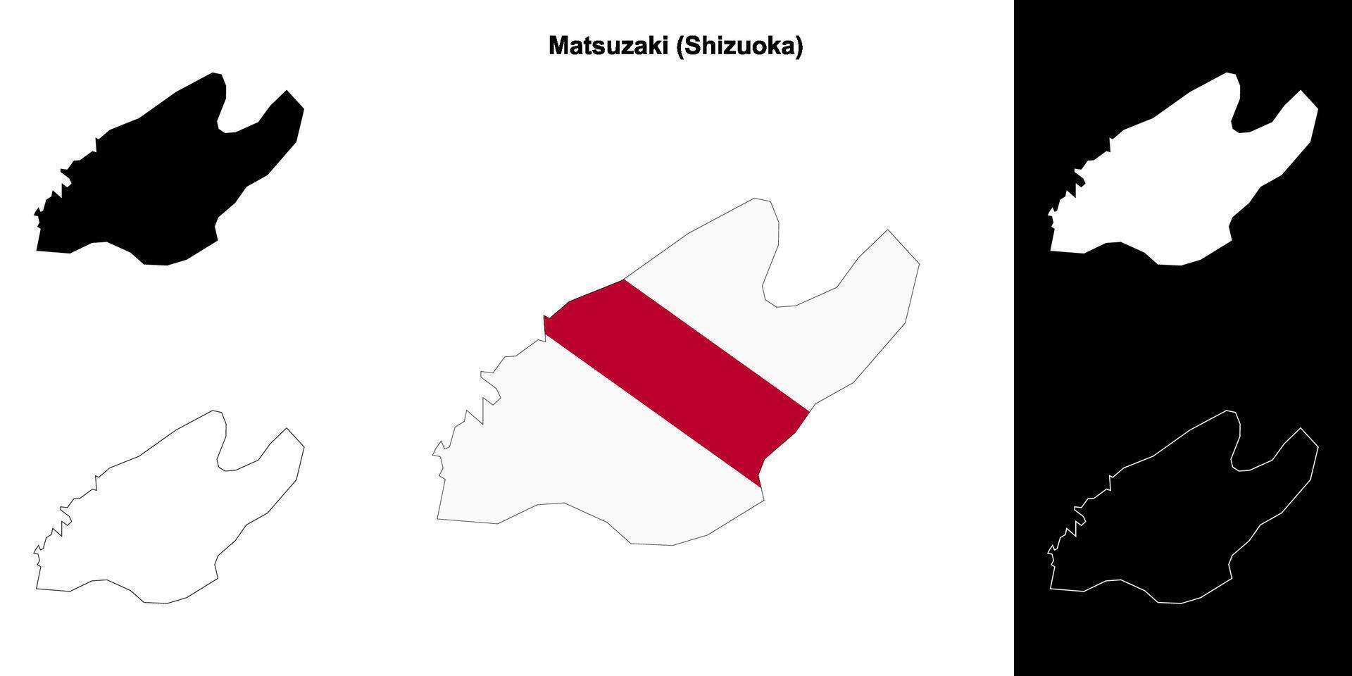 Matsuzaki, Shizuoka outline map set vector
