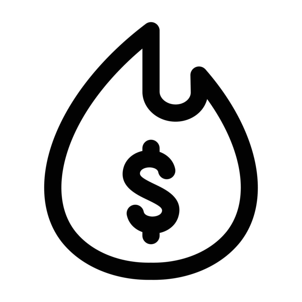 Simple Wasting Money outline icon. The icon can be used for websites, print templates, presentation templates, illustrations, etc vector