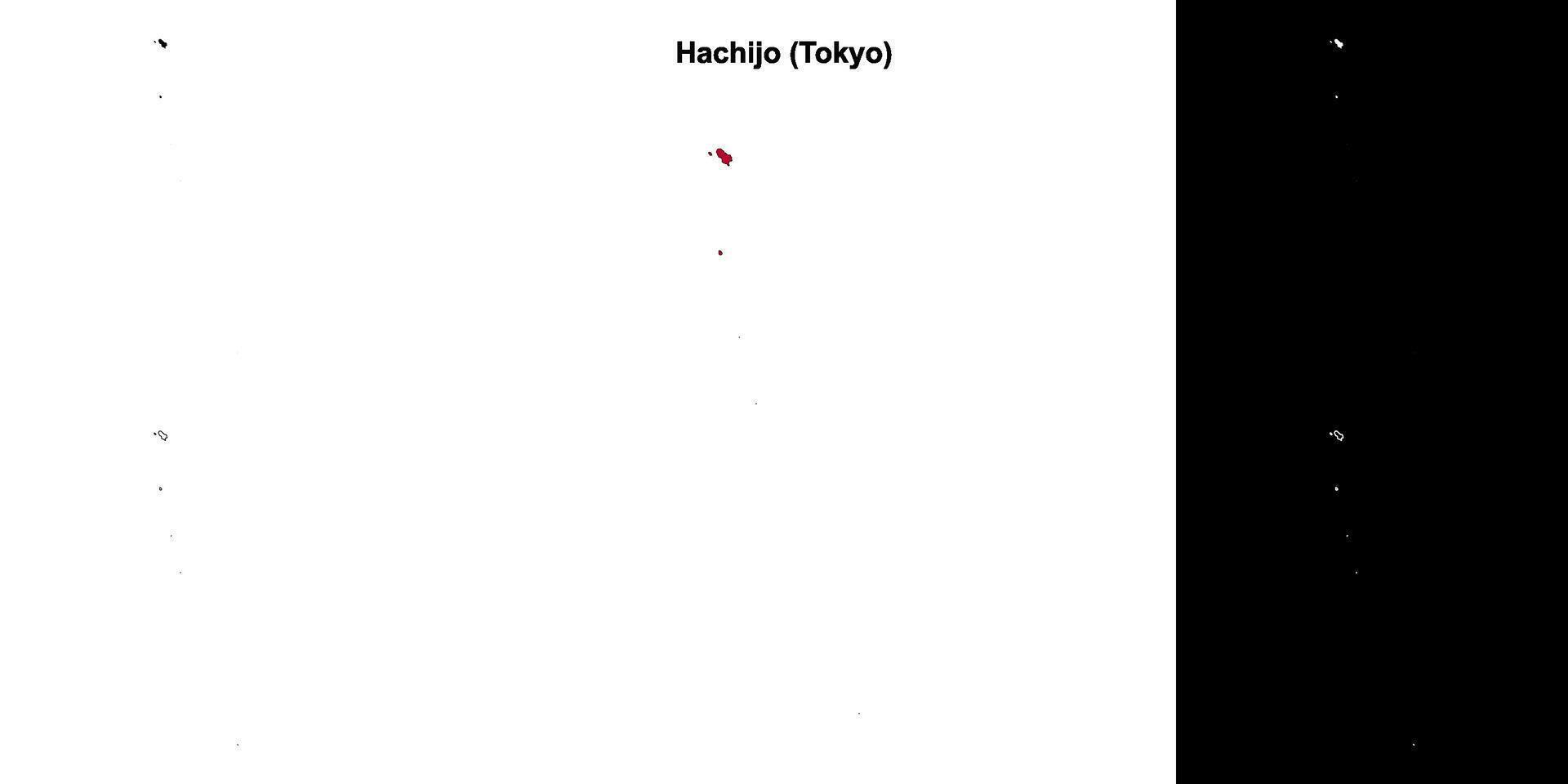 Hachijo, Tokyo outline map set vector