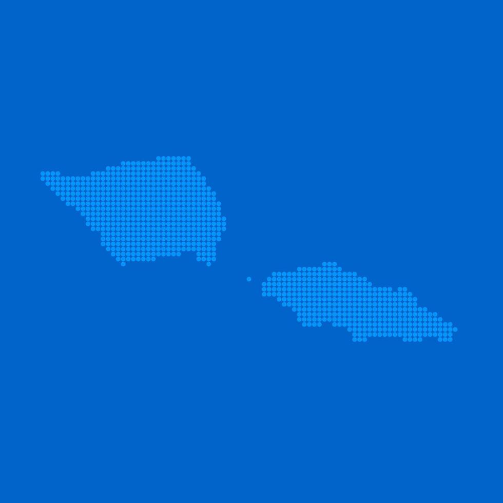 Blue halftone dot outline map background of Samoa vector