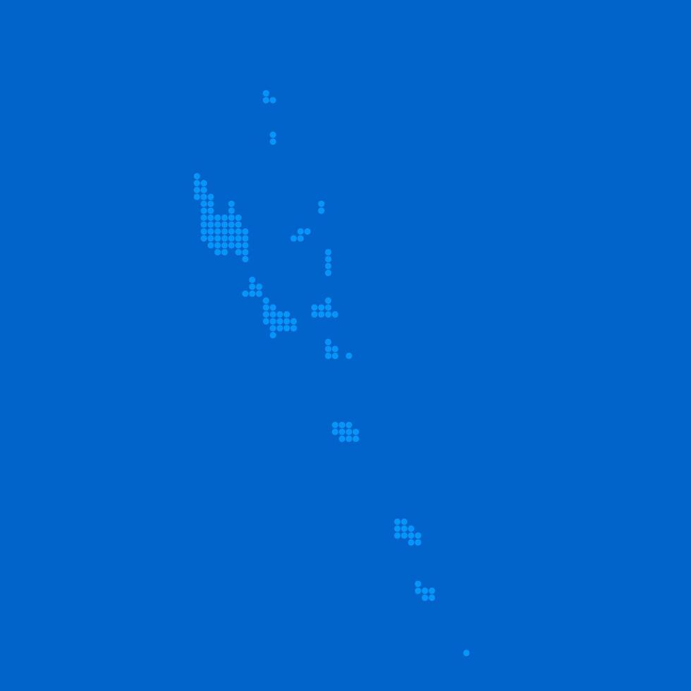 Blue halftone dot outline map background of Vanuatu vector