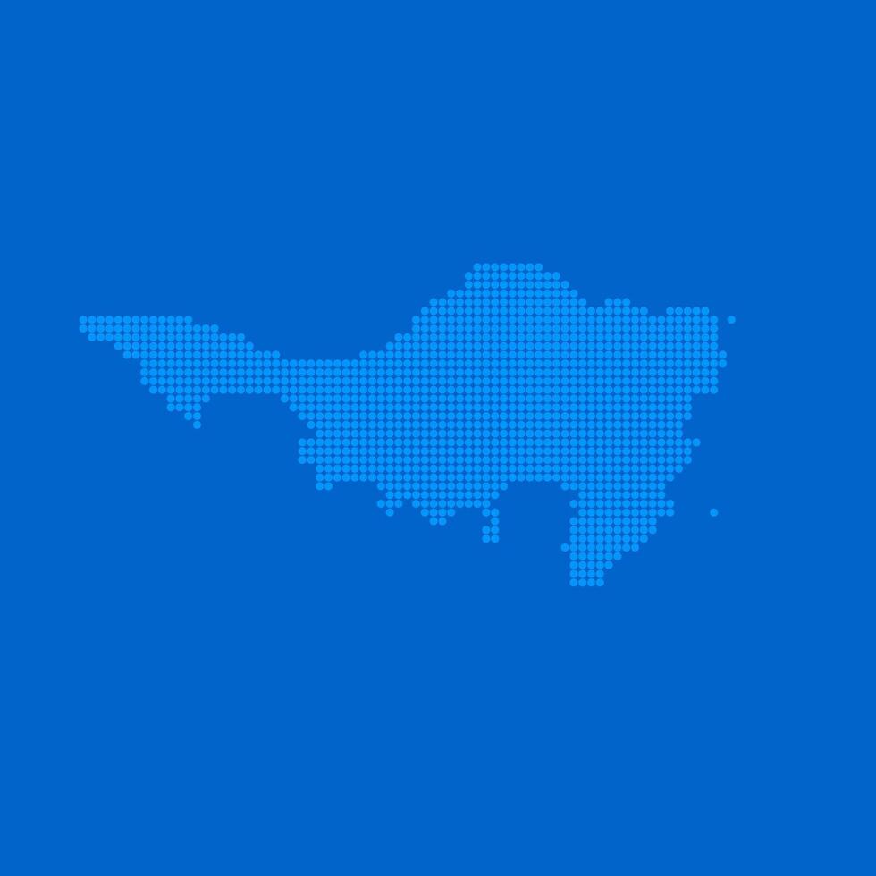 Blue halftone dot outline map background of Sint Maarten vector