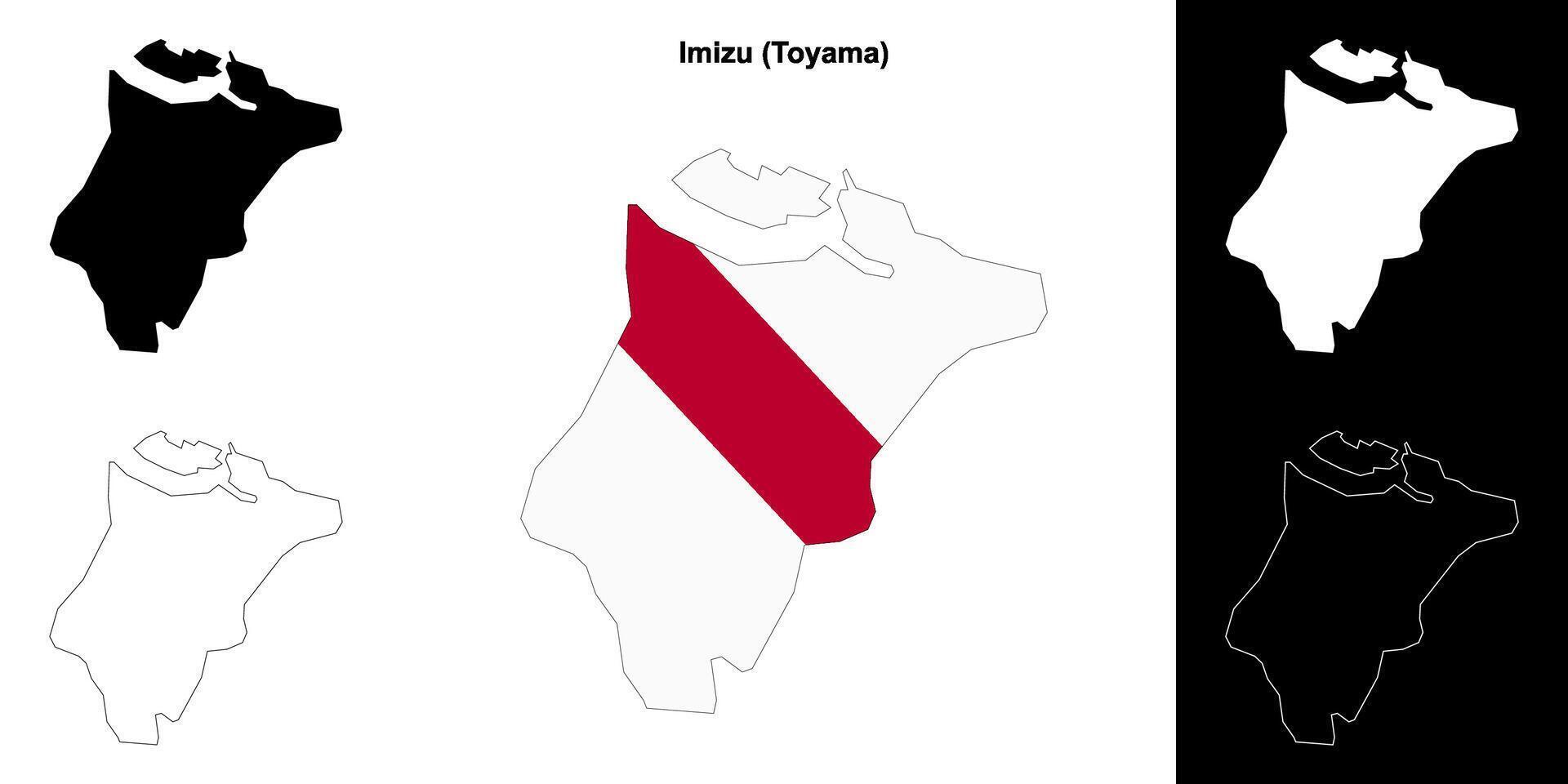 Imizu, Toyama outline map set vector