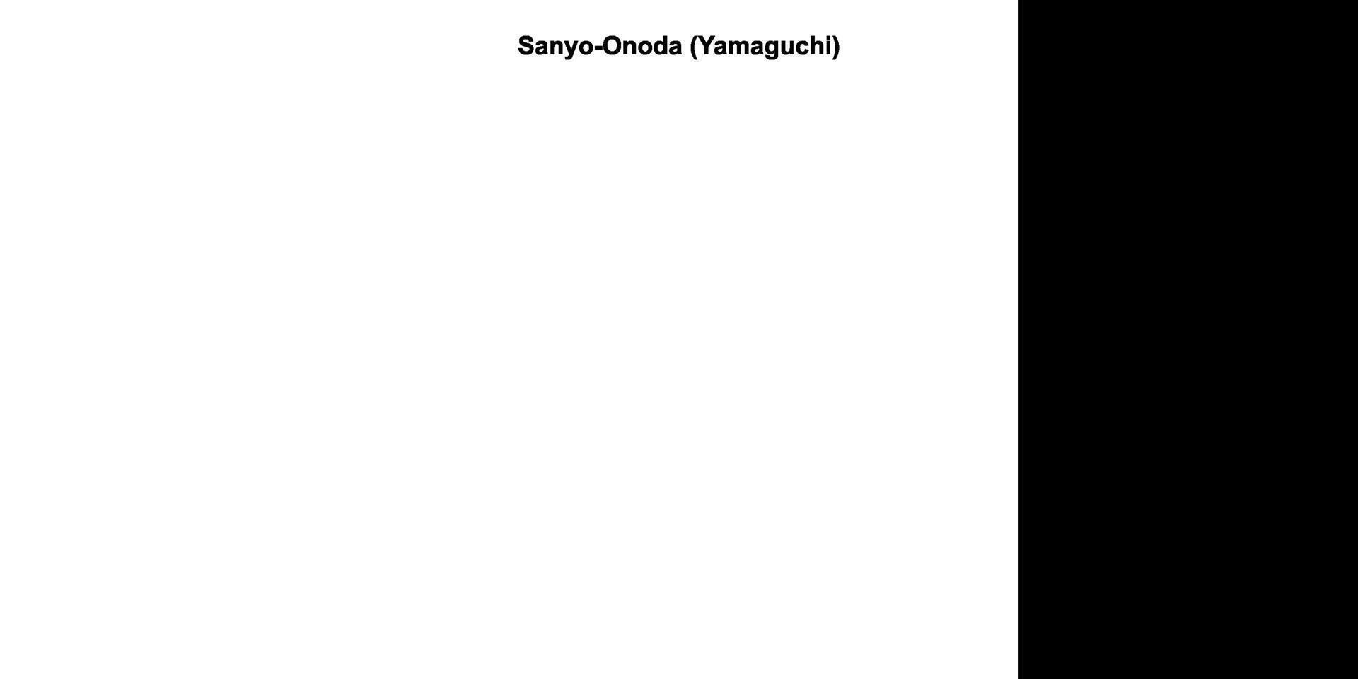 Sanyo-Onoda, Yamaguchi outline map set vector