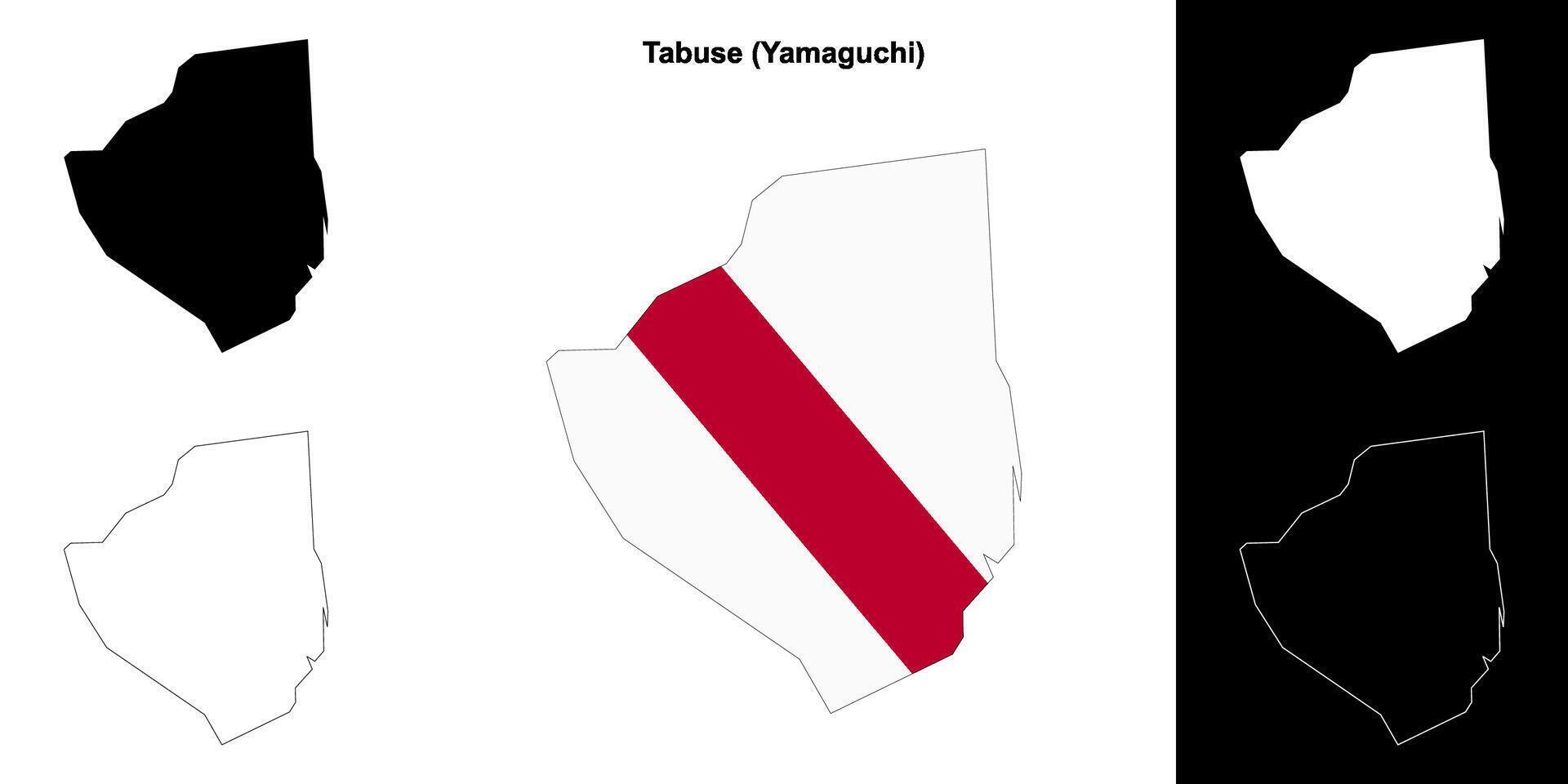 Tabuse, Yamaguchi outline map set vector