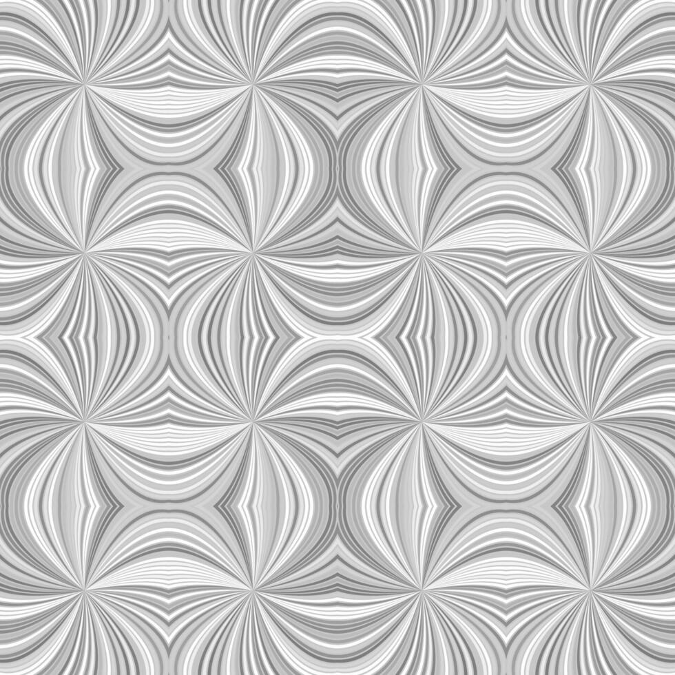 Grey seamless psychedelic abstract curved stripe pattern background - ray design vector