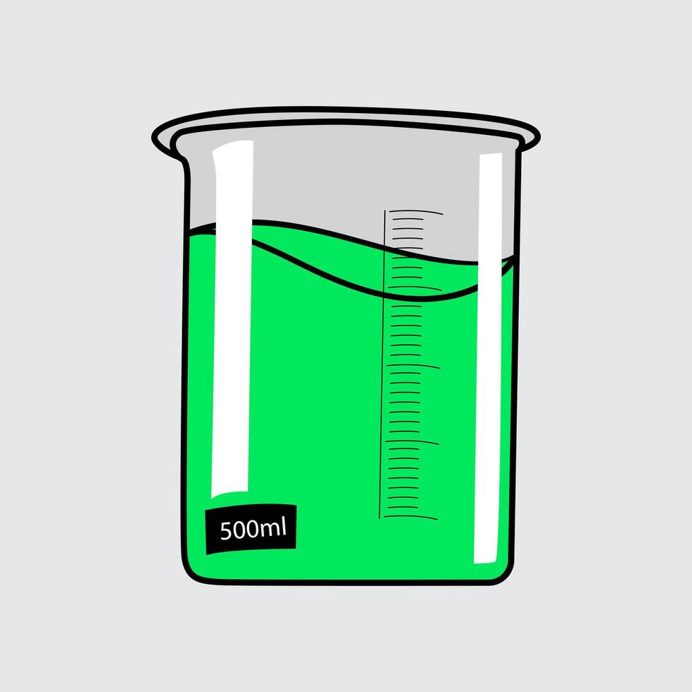 A Beaker Glass Science cartoon illustration isolated on a light background vector