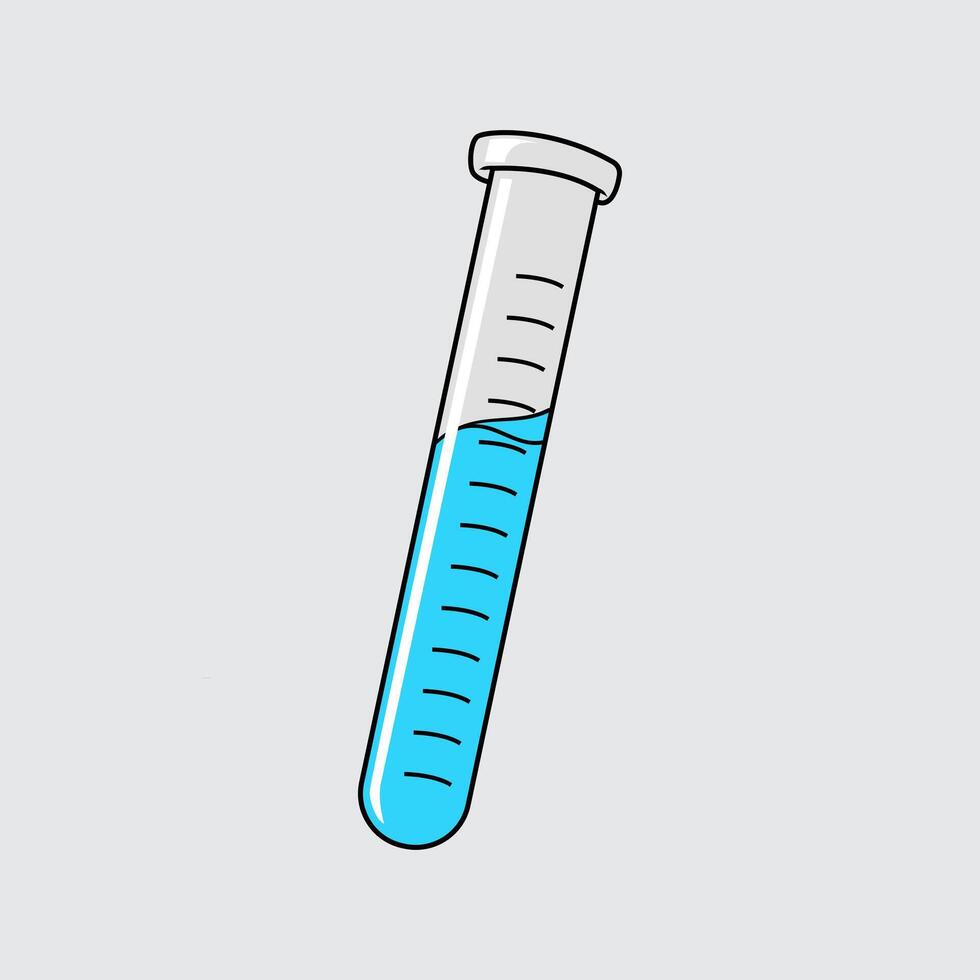 A test tube Science cartoon illustration isolated on a light background vector