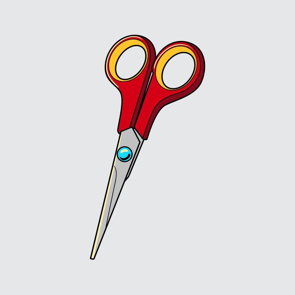 A scissor cartoon illustration isolated on a light background vector
