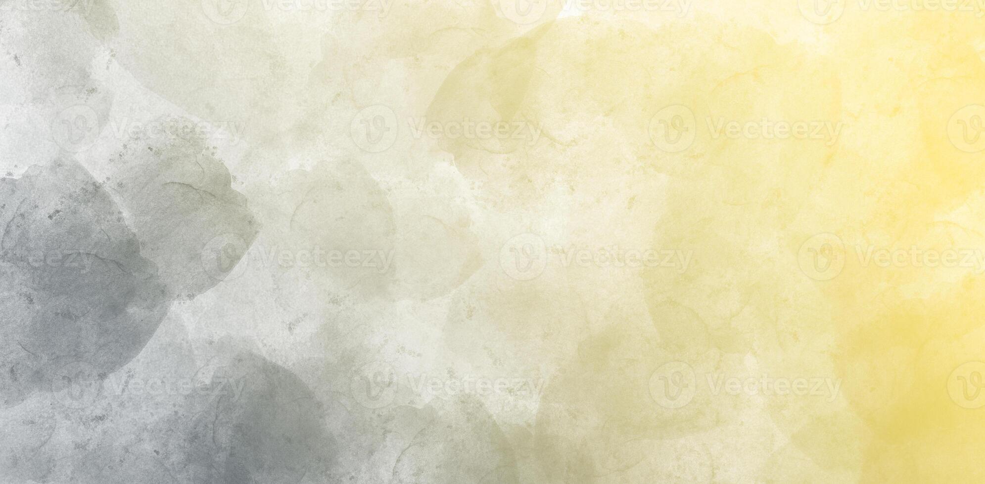 gray yellow watercolor texture background with artistic soft color blend and grunge patterns photo