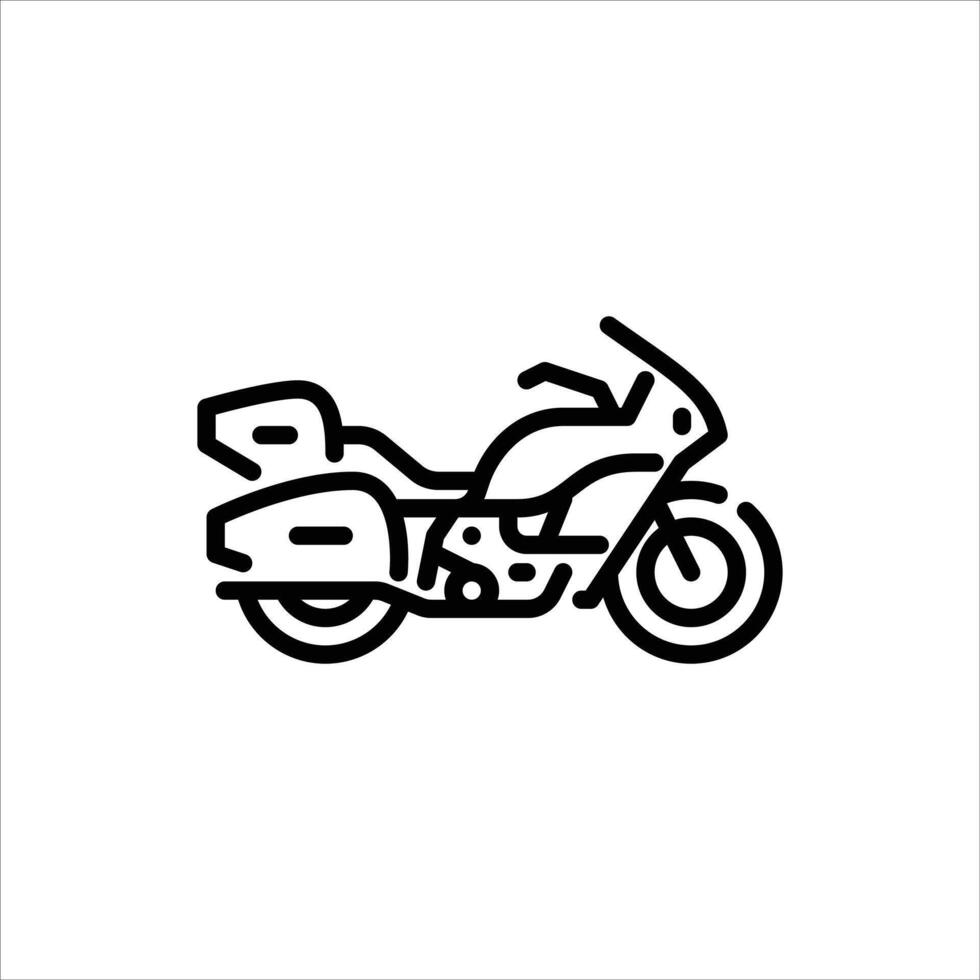Touring motorcycle outline style icon. motorcycle line style illustration. vector