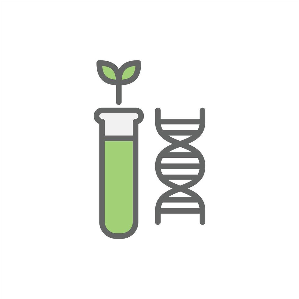 Biotechnology filled outline icon. Biotechnology color line illustration. vector