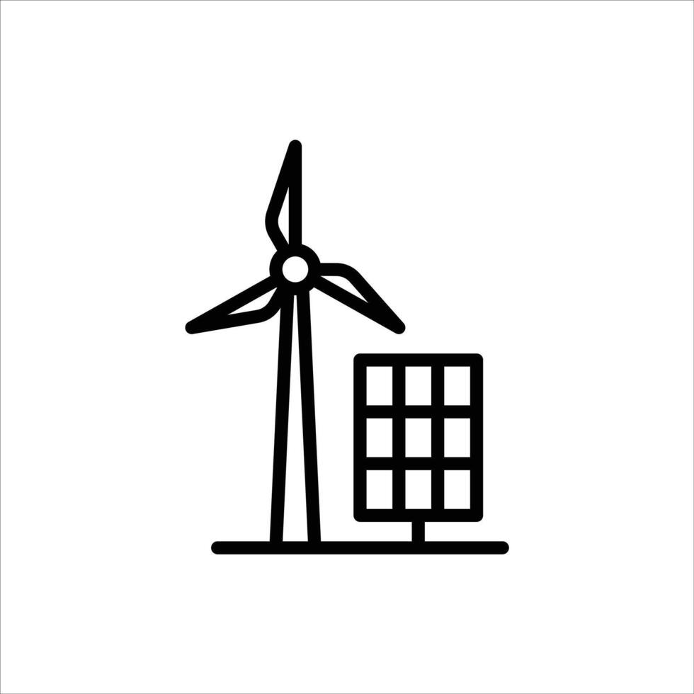 Green Energy outline icon. Green Energy black line illustration. vector