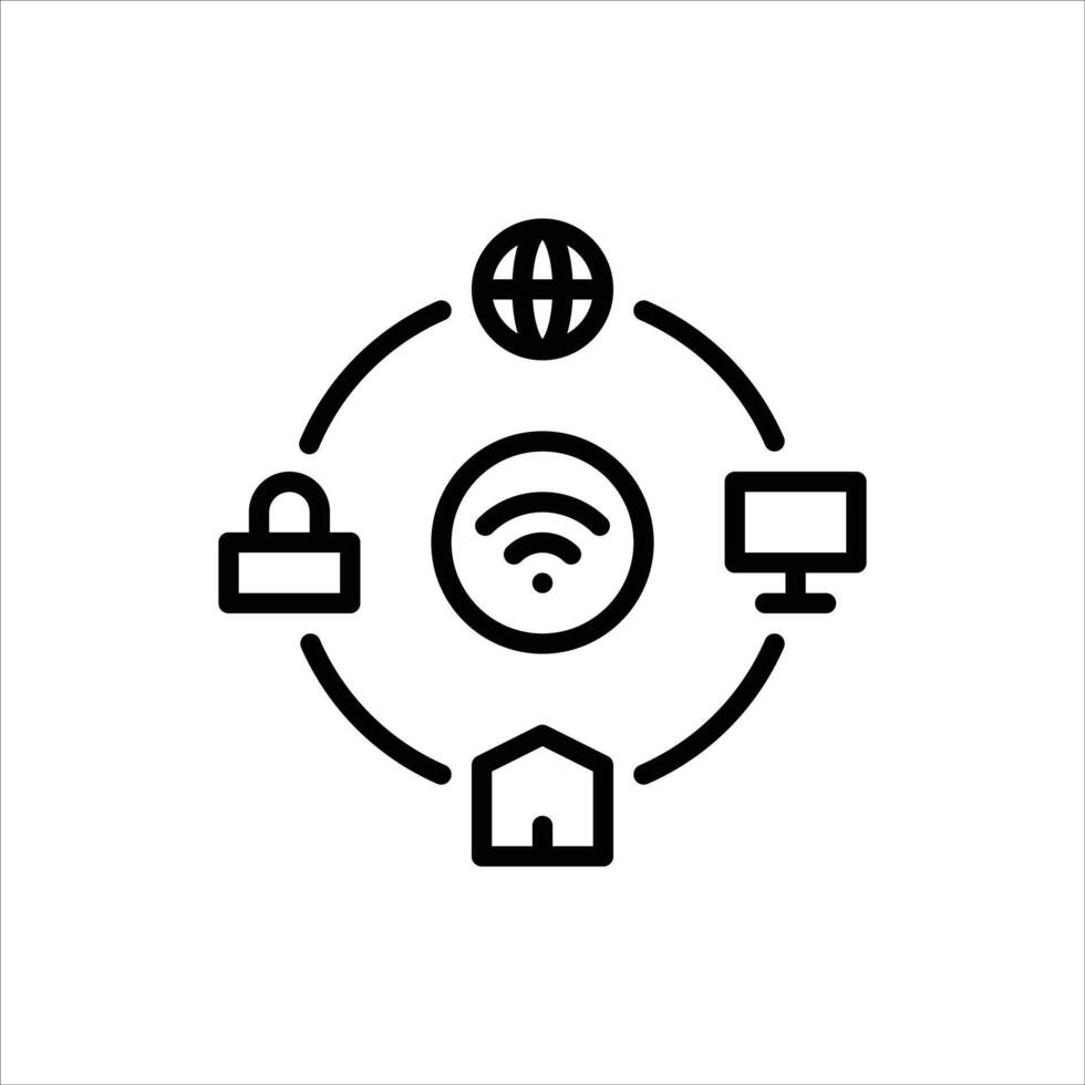 Internet of Things outline icon. Internet of Things black line illustration. vector